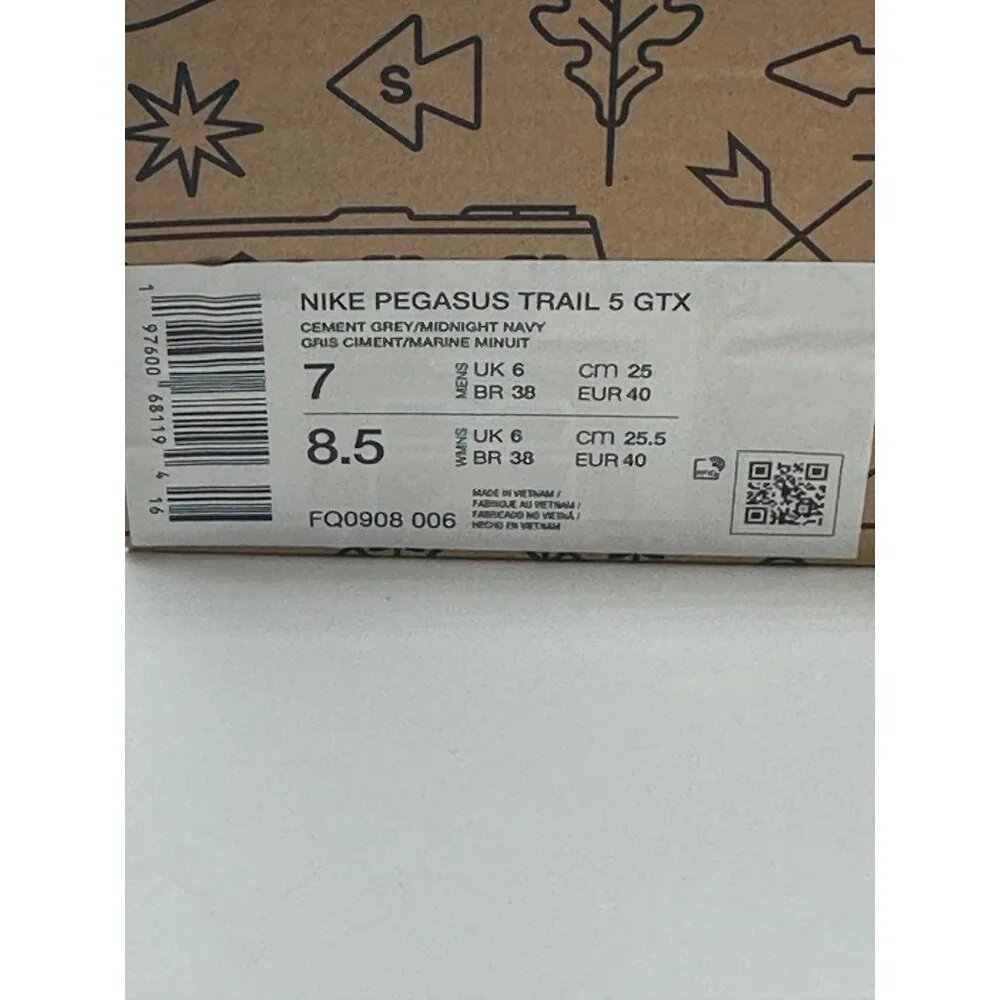 Men's Nike React Pegasus Trail 5 Gore-Tex Cement Grey FQ0908-006 VNDS Sz 7 NEW - Picture 12 of 12